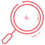 Red magnifying glass icon